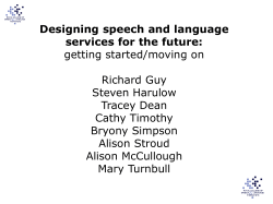 Designing SLT services for the future &ndash; getting started / moving