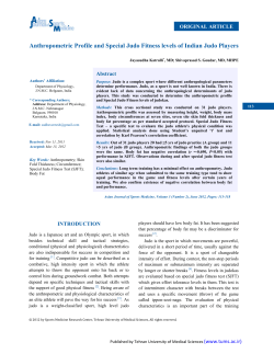 Anthropometric Profile and Special Judo Fitness levels of Indian