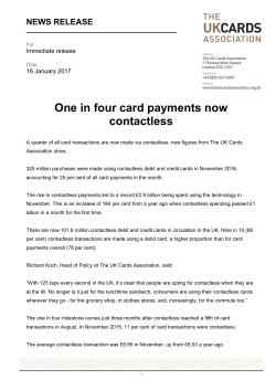 One in four card payments now contactless