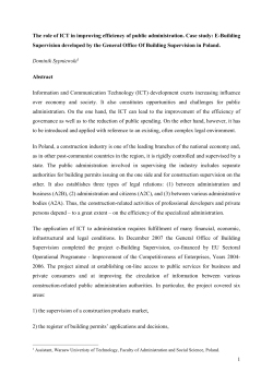 The role of ICT in improving efficiency of public administration