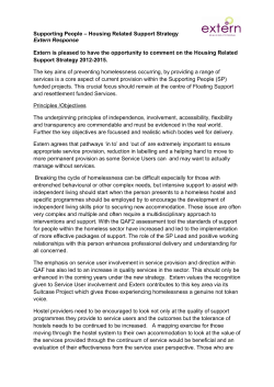 Supporting People &ndash; Housing Related Support Strategy Extern
