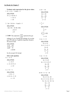 Evaluate each expression for the given values. 1. 3x + y if x = &minus;4 and