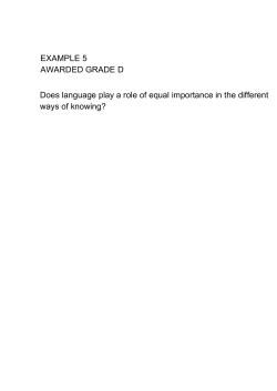 EXAMPLE 5 AWARDED GRADE D Does language play a role of