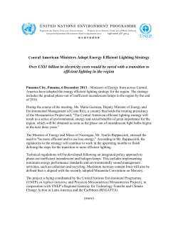 Central American Ministers Adopt Energy Efficient Lighting Strategy
