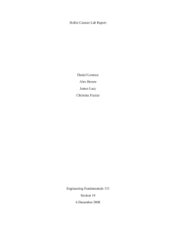 Roller Coaster Lab Report - Engineering Fundamentals