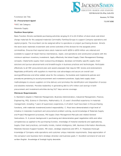 Functional Job Title Sr. Procurement Agent *ASC Job Category