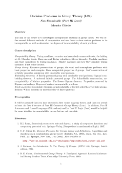Decision Problems in Group Theory (L24)