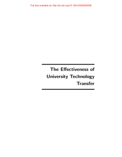 The Effectiveness of University Technology Transfer