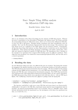 Starr: Simple Tiling ARRay analysis for Affymetrix ChIP