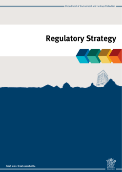 Queensland Regulatory Strategy - Department of Environment and