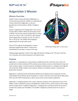 BulgariaSat-1 Mission