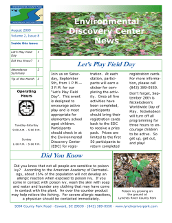 August 09 Newsletter - Lynches River County Park