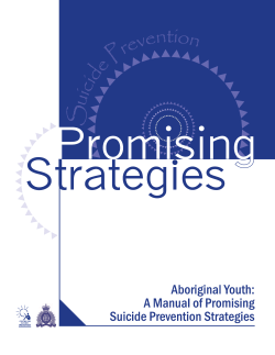 A Manual of Promising Suicide Prevention Strategies