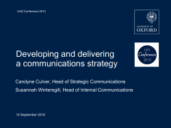 Developing and delivering a communications strategy