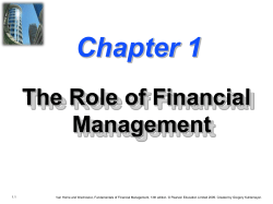 Chapter 1 -- The Role of Financial Management