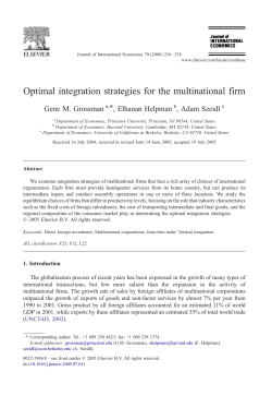 Optimal integration strategies for the multinational firm