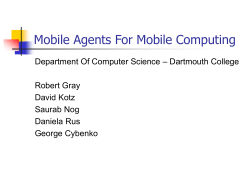 Mobile Agents For Mobile Computing