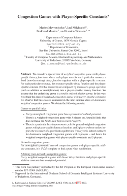 LNCS 4708 - Congestion Games with Player