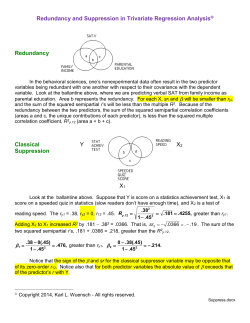 Redundancy and Suppression in Trivariate Regression Analysis