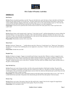 SSA Under 8 Practice Activities