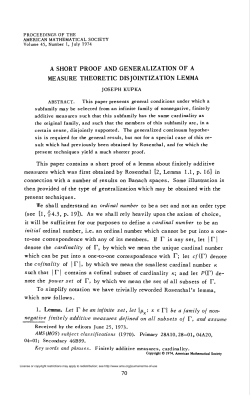 a short proof and generalization of a measure theoretic