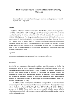 Study on Entrepreneurial Environment Based on Cross Country