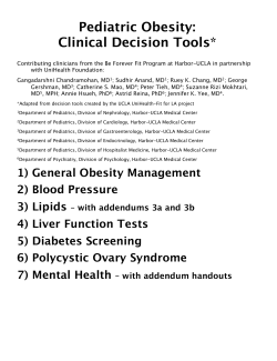 Pediatric Obesity: Clinical Decision Tools