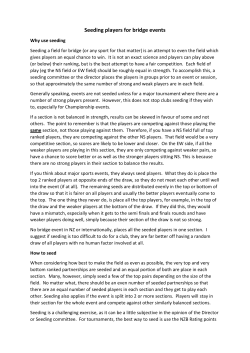 Seeding players for bridge events