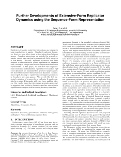 Further Developments of Extensive-Form Replicator