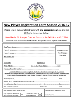 New Player Registration Form Season 2016-17