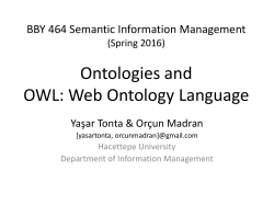 Ontologies and OWL
