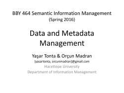 Data and Metadata Management (Presentation slides) File