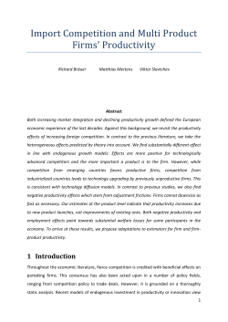 Import Competition and Multi Product Firms` Productivity