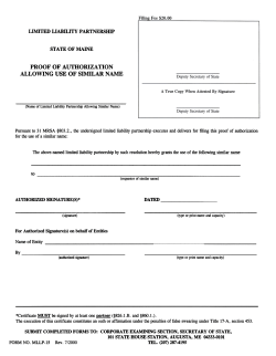 PROOF OF AUTHORIZATION ALLOWING USE OF SIMILAR NAME