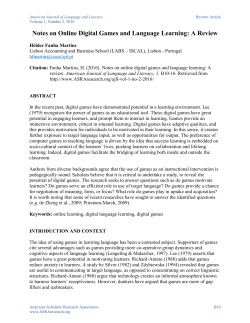 Notes on Online Digital Games and Language Learning