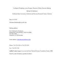 Configural Weighting versus Prospect Theories of Risky Decision
