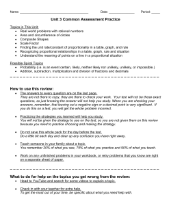 Common Assessment Review Sheet