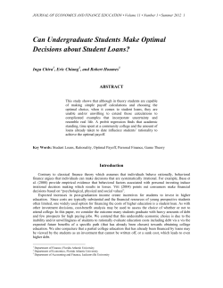 Can Undergraduate Students Make Optimal Decisions about