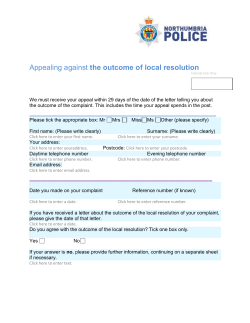 Appeal against Local Resolution Form (Word