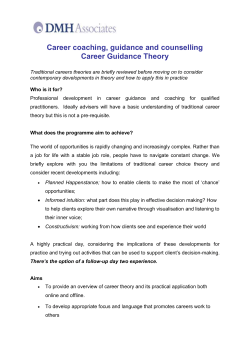 Careers guidance, coaching and counselling Day 1