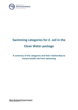 Risk in relation to the proposed swimming categories