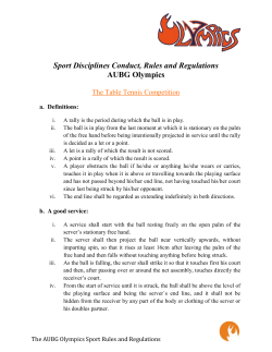 Sport Disciplines Conduct, Rules and Regulations AUBG Olympics