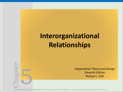 Chapter Interorganizational Relationships
