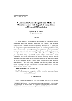 A Computable General Equilibrium Model for Open Economies with