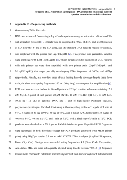 Rougerie et al., Australian Sphingidae * DNA barcodes