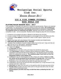 MWC Playing Rules - Woolgoolga Summer Six a Side