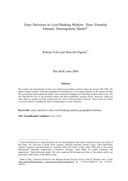 Entry Decisions in Local Banking Markets: Does Potential Entrants