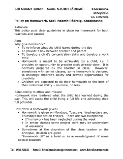Roll Number :12368P SCOIL NAOMH P&Aacute;DRAIG Knocknasna