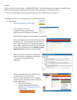 Coaches, We are at that time of season again&hellip;..REGISTRATION