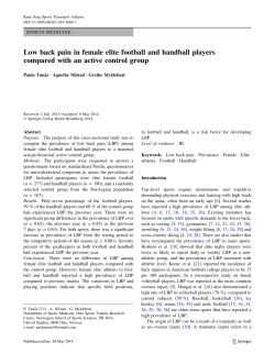 Low back pain in female elite football and handball players